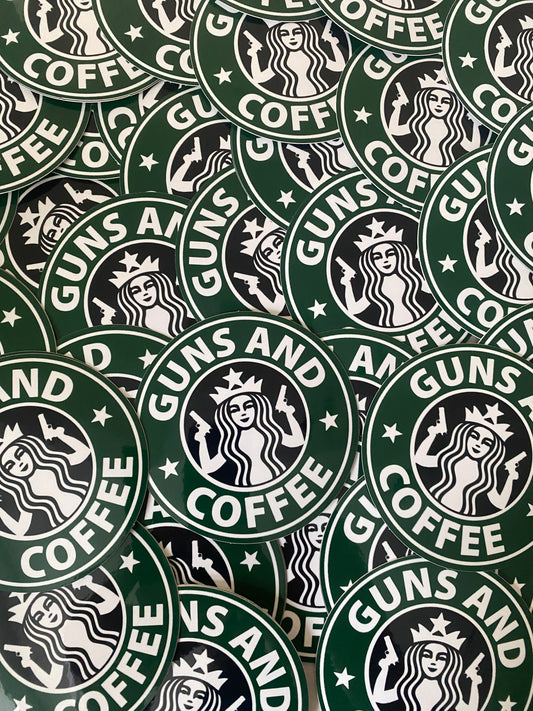 Guns and Coffee Sticker