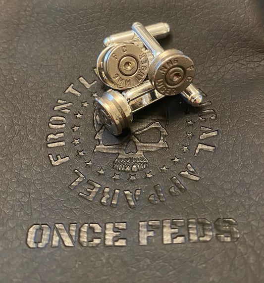 9mm 'Once Feds' Cufflinks - SILVER