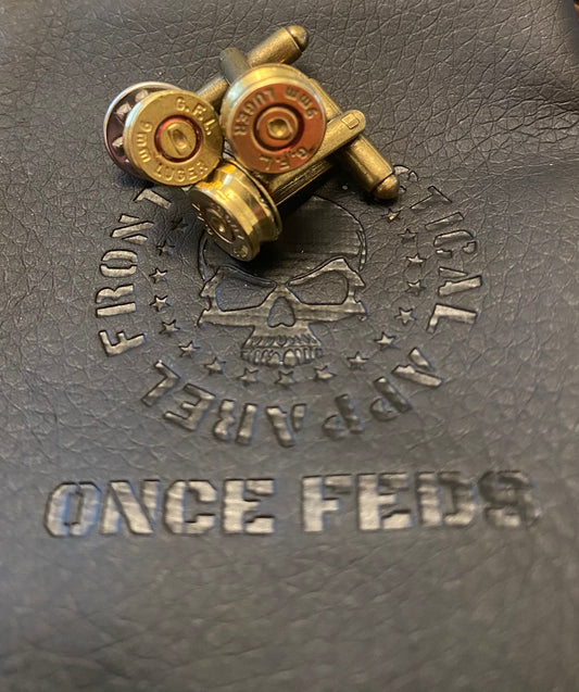 9mm 'Once Feds' Cufflinks - BRASS