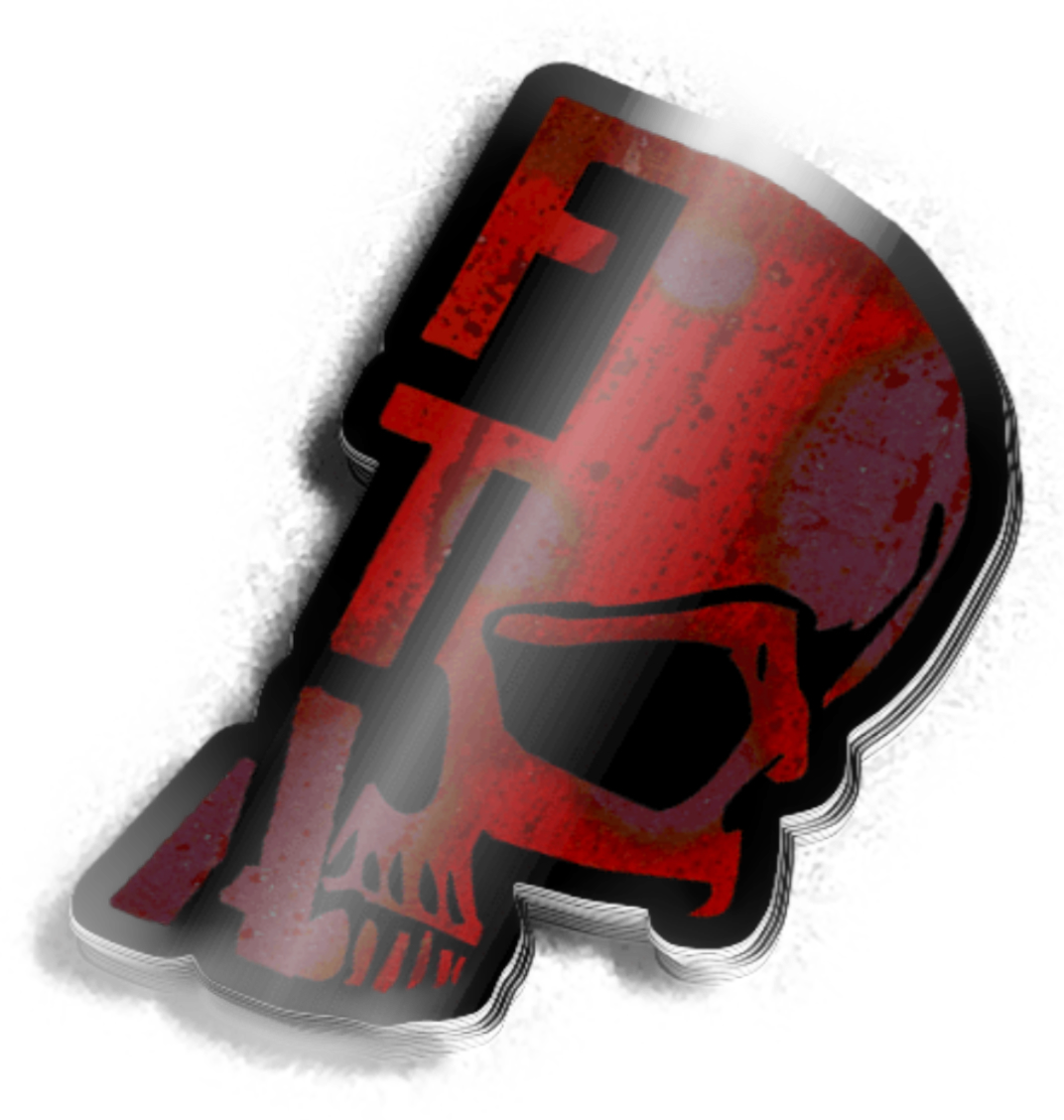 Bloodied Skull Sticker