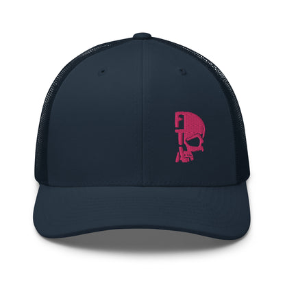 Pink Skull Trucker Cap