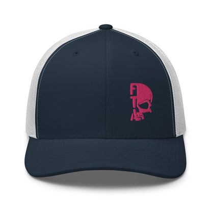 Pink Skull Trucker Cap